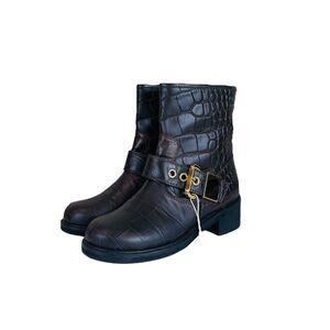 Giuseppe Zanotti Black Gold Buckle Boots